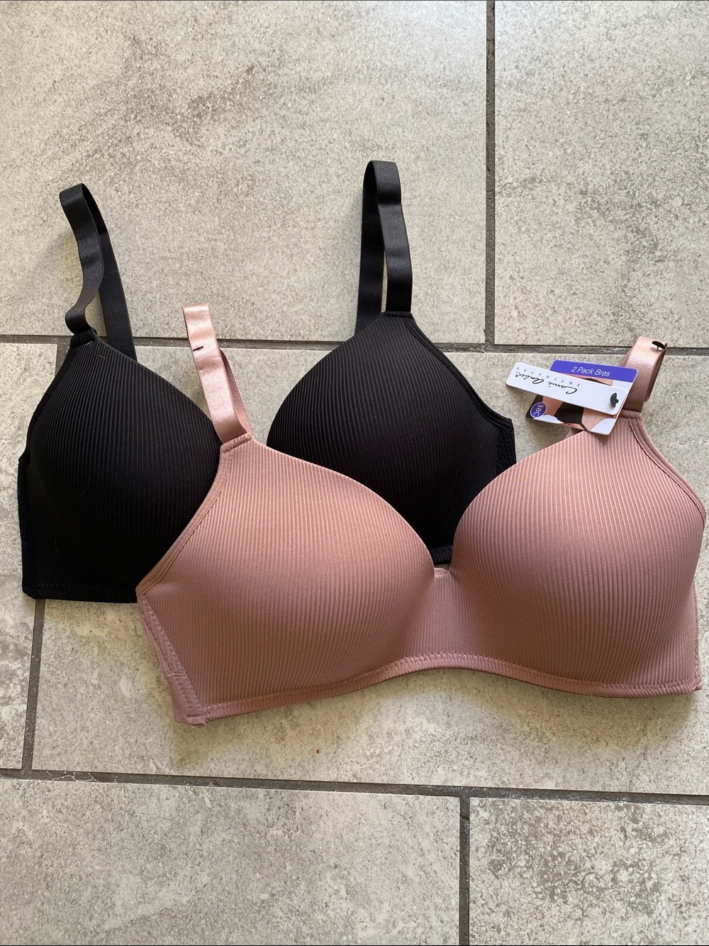 Everyday Smooth Wireless Bras - Taupe and Black 2-pack